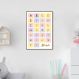 Quadro Infantil Didático Alfabeto 86x60 Filete Marrom