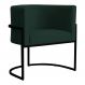Poltrona Decorativa Sala de Estar Luana Base Preta Veludo Verde - Montanaris Decor