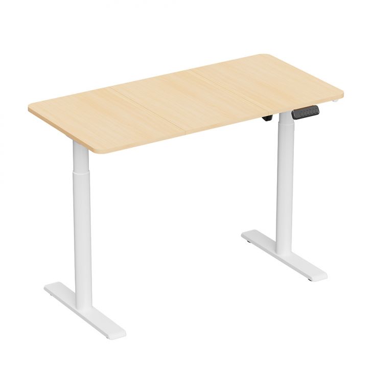 Mesa Ergonômica com Regulagem de Altura Cloud Branca e Natural