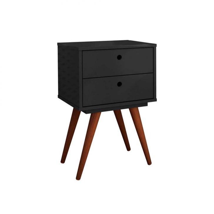 Mesa De Cabeceira Retrô Plus Preta