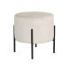 Puff Banqueta Redondo Decorativo Carol Braço De Ferro Preto - Suede Bege
