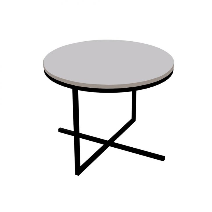 Mesa de Centro Redonda Volpi Branca e Preta 36 cm