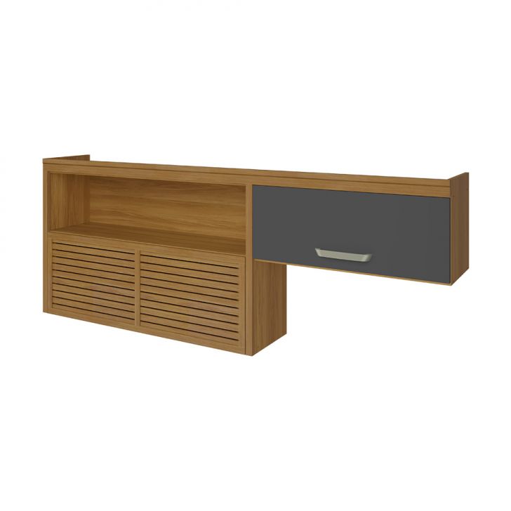 Armário Aéreo Princesa 2 Portas Freijó e Grafite