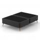 Base para Cama Box King com Entrada USB Night (45x193x203 cm) Suede Preta