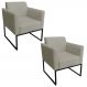 Kit 2 Poltronas Decorativas Base Industrial Preto Maressa S12 Suede Marrom Rato - Ibiza