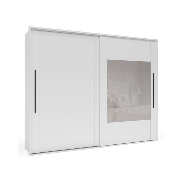 Image of Guarda-roupa Casal Com Espelho Sevilha Flex 2 Portas 4 Gavetas Branco PLA-MO895CL79OGAMOB