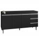 Balcao Para Pia 155 cm 3 Portas Andreia Preto REAJL
