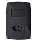 Cj Interruptor Simples + Tomada 10A 4X2 - Blux Home Grafite