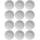 Jogo 12 Pratos Fundos Redondos 23,5cm em Porcelana com Relev