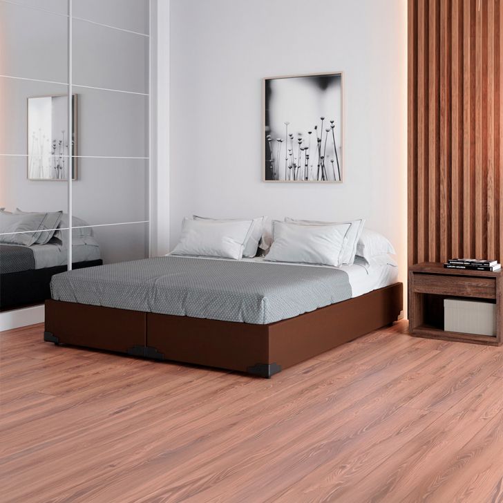 Base Para Cama Box King Joe (36x193x203 ) Suede Marrom