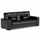 Sofá Cama Decorativo 210cm Beesley Pu Preto Brilho G19 - Gran Belo
