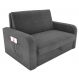 Sofá-Cama Daiane Veludo Light Cinza