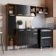 Armário de Cozinha Compacta Smart Multimóveis MP2251 Madeirado/Preto