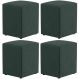 Kit 04 Puffs Quadrado L02 Decorativo Linho Verde - Lyam Decor
