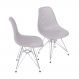 KIT 2 CADEIRAS 1119 PP BRANCA BASE CROMADA