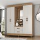 Guarda Roupa com Espelho Monteiro Nature Off White