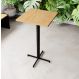 Mesa Alta Bar Bistrô Quadrada 100x50cm Preta Tampo Pinus Industrial