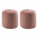 Kit 2 Puff Puf Para Sala P09 Veludo Rosa Dmobiliario
