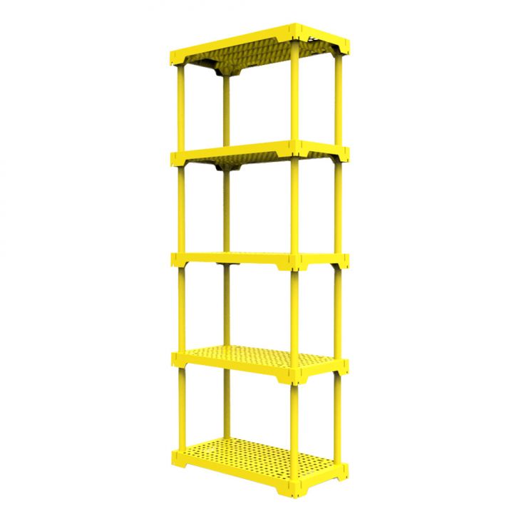 Estante Poly Com 5 Prateleiras Amarelo