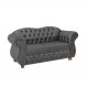 Namoradeira Chesterfield Merlô 2 Lugares Suede Cinza