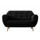 Sofá 2 Lugares Beegees Suede Preto