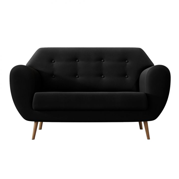 Sofá 2 Lugares Beegees Suede Preto