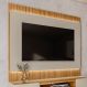 Painel Decorativo Singapura MDP/MDF TV até 70 Polegadas Ripado 1.8 Tauari/Off White G77 - Gran Belo