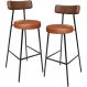 Kit 02 Banquetas Alta Bar Cozinha Sala De Jantar Milão L02 Couríssimo Marrom Camel - Lyam Decor
