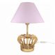 Abajur Coroa Dourada Cúpula Rosa Quarto Bebê Infantil Menina