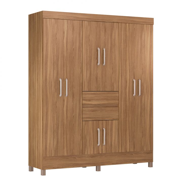 Guarda-roupa Casal Munique 8 Portas 2 Gavetas Amêndola