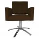 Poltrona Decorativa Camila Pés Metal Giratório Suede Marrom - DS Estofados