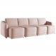 Sofá Cama para Sala de Estar 4 Lugares 316cm Montserrat K01 Veludo Rosê - Lyam Decor