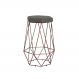 Banqueta Decorativa Rubel Base Bronze Veludo Cinza - Gran Belo