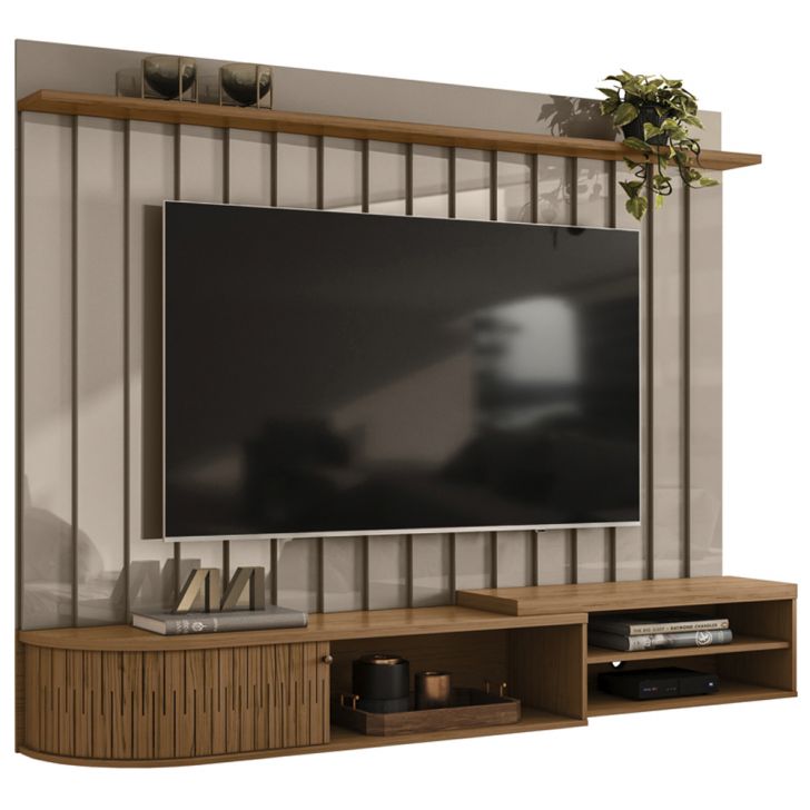 Painel Suspenso Tv 75 Pol 207 cm Imola Fend Naturale MADETEC