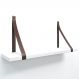 Prateleira em MDF Branco 50x15cm com Alça Café