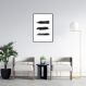 Quadro Pincelada Tripla 60x43 Filete Preto