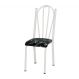Cadeira Tubular Branca 021 Assento Preto Florido
