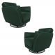 Kit 2 Poltronas Decorativas Valentina Sala de Estar Giratória Couro Verde Brilho G40 - Gran Belo