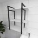 Prateleira industrial lavanderia aço preto 30cm branca ind09blav