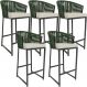 Kit 05 Banqueta Para Área Gourmet Cozinha Varanda Corda Náutica Sunset D04 Verde - Lyam Decor