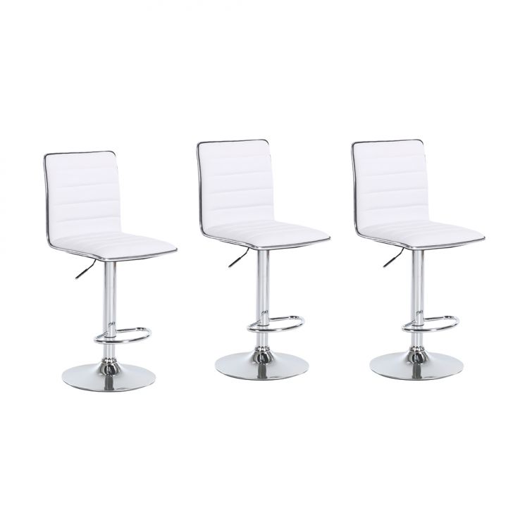 Conjunto com 3 Banquetas Giratórias Marilyn Branco