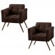 Kit 02 Poltronas Decorativa Bia Couro Conhaque - Gran Belo