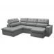 Image of Sofá 5 Lugares Retrátil e Reclinável Arezzo com Chaise Esquerdo Veludo Prata FE691UP69DVYMOB