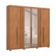 Guarda-Roupa Casal Ripado com Espelho Norton 6 Portas 4 Gavetas Nature