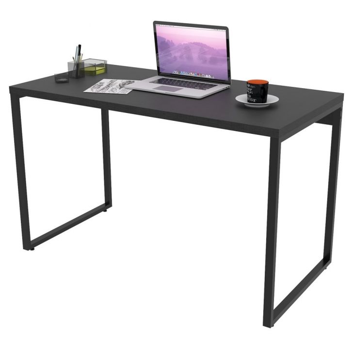 Mesa de Escritório Office 135cm Estilo Industrial Prisma C08 Preto Onix - Mpozenato