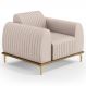 Poltrona Decorativa Base Gold Molino D06 Suede C-309 Bege - Mpozenato