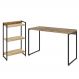 Kit Escritório Estante Areta 3 Prateleiras Mesa Industrial Aspen 120cm C01 Carvalho - Lyam Decor