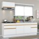 Cozinha Compacta com Rodapé Veneza Multimóveis MP2109 com Armário e Balcão Branca