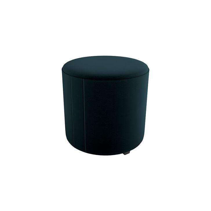 Puff Redondo Copenhage Veludo Preto
