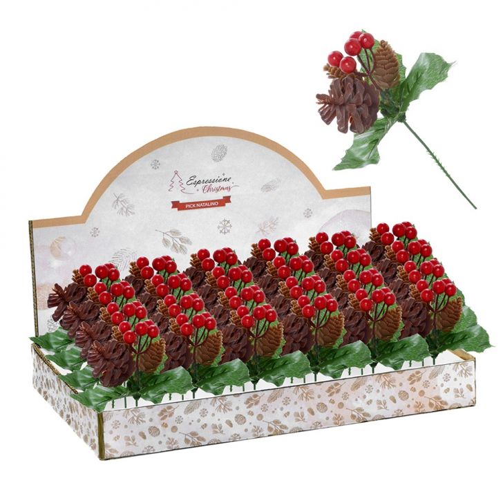 Expositor 1 Pick Natalino Vermelho e Marrom